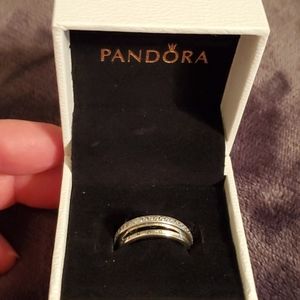 Pandora triple band pave ring